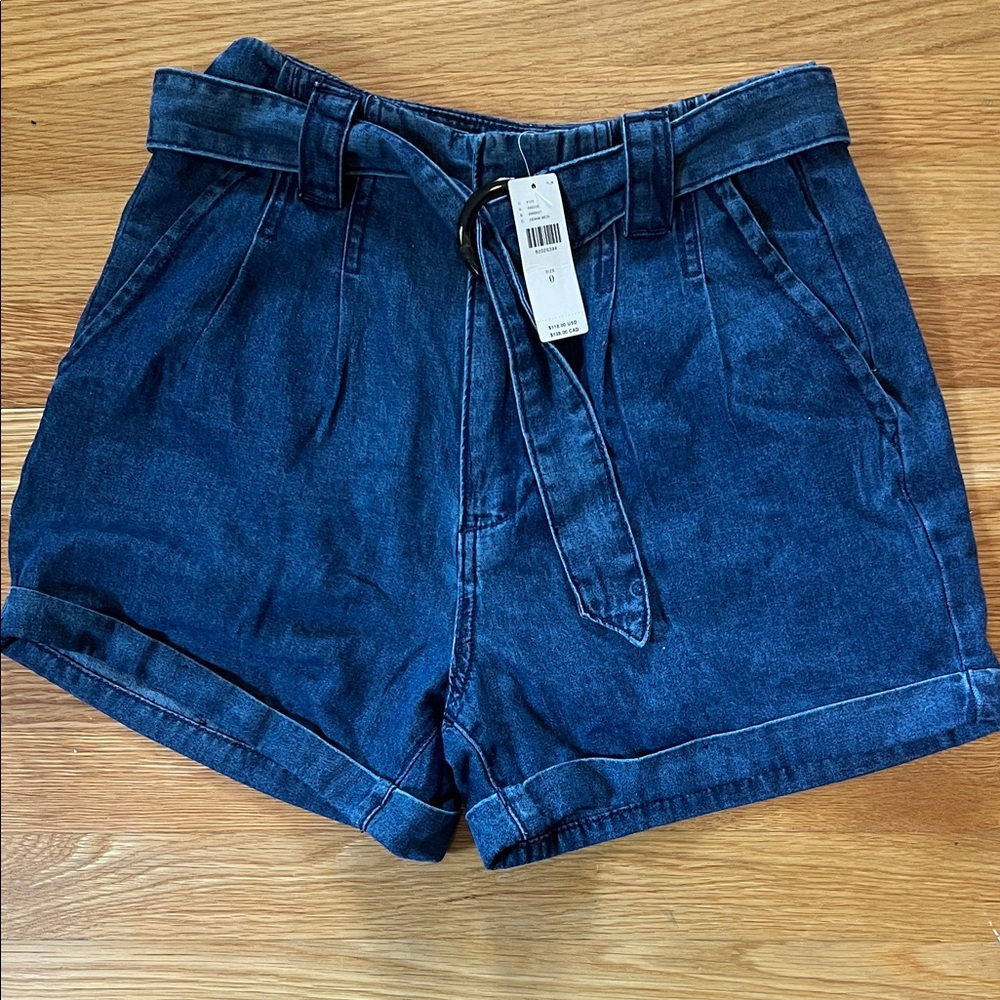 Anthropologie Avec Les Filles High Waist Dark Blue Women's Shorts